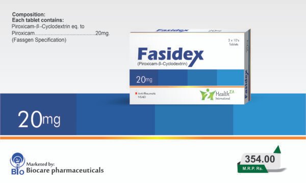 Fasidex 20mg Tablets (Piroxicam BCD Dispersible)