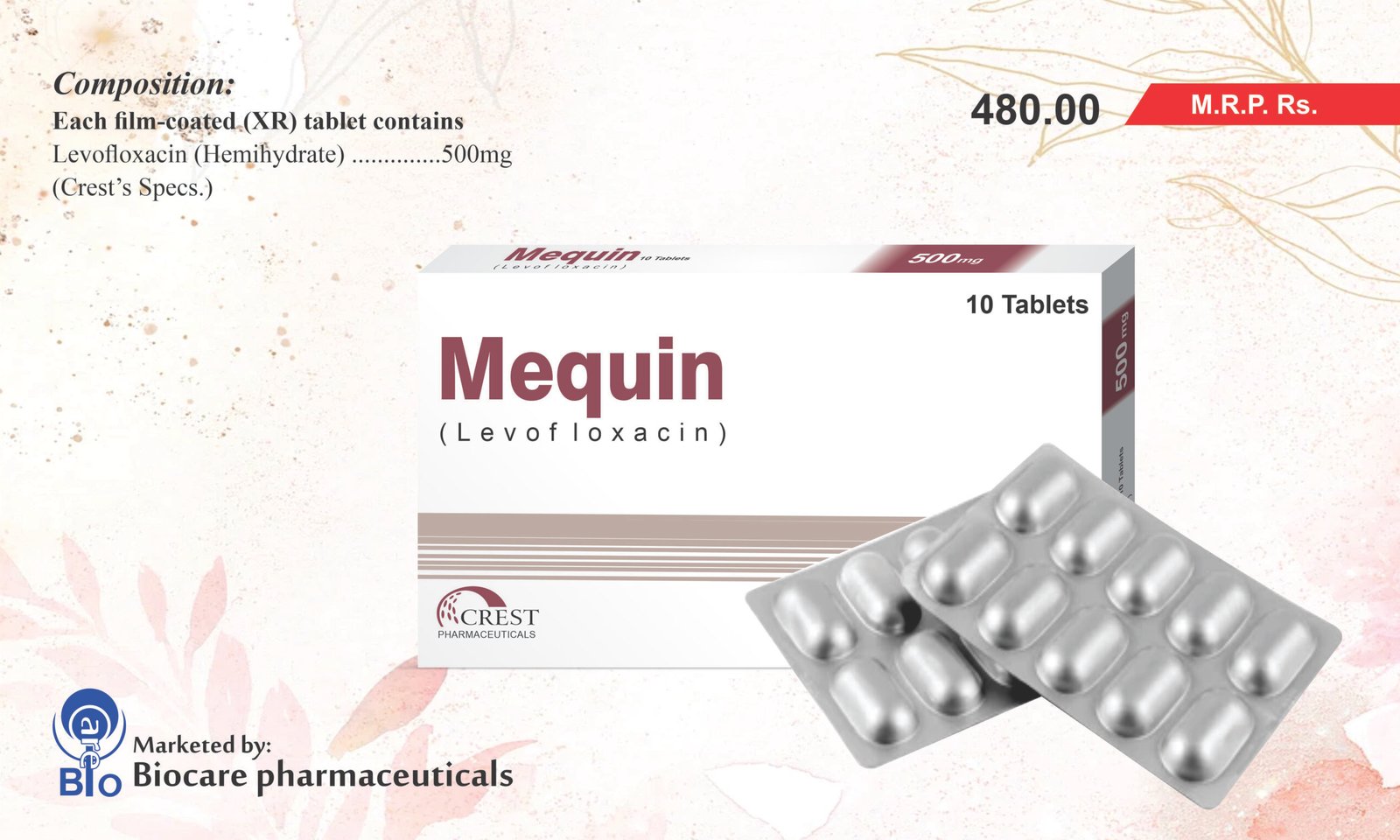 Mequin 500 mg Tablets (Levofloxacin)