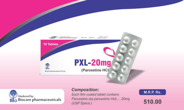 PXL 20 mg Tablets (Paroxetine Hydrochloride)