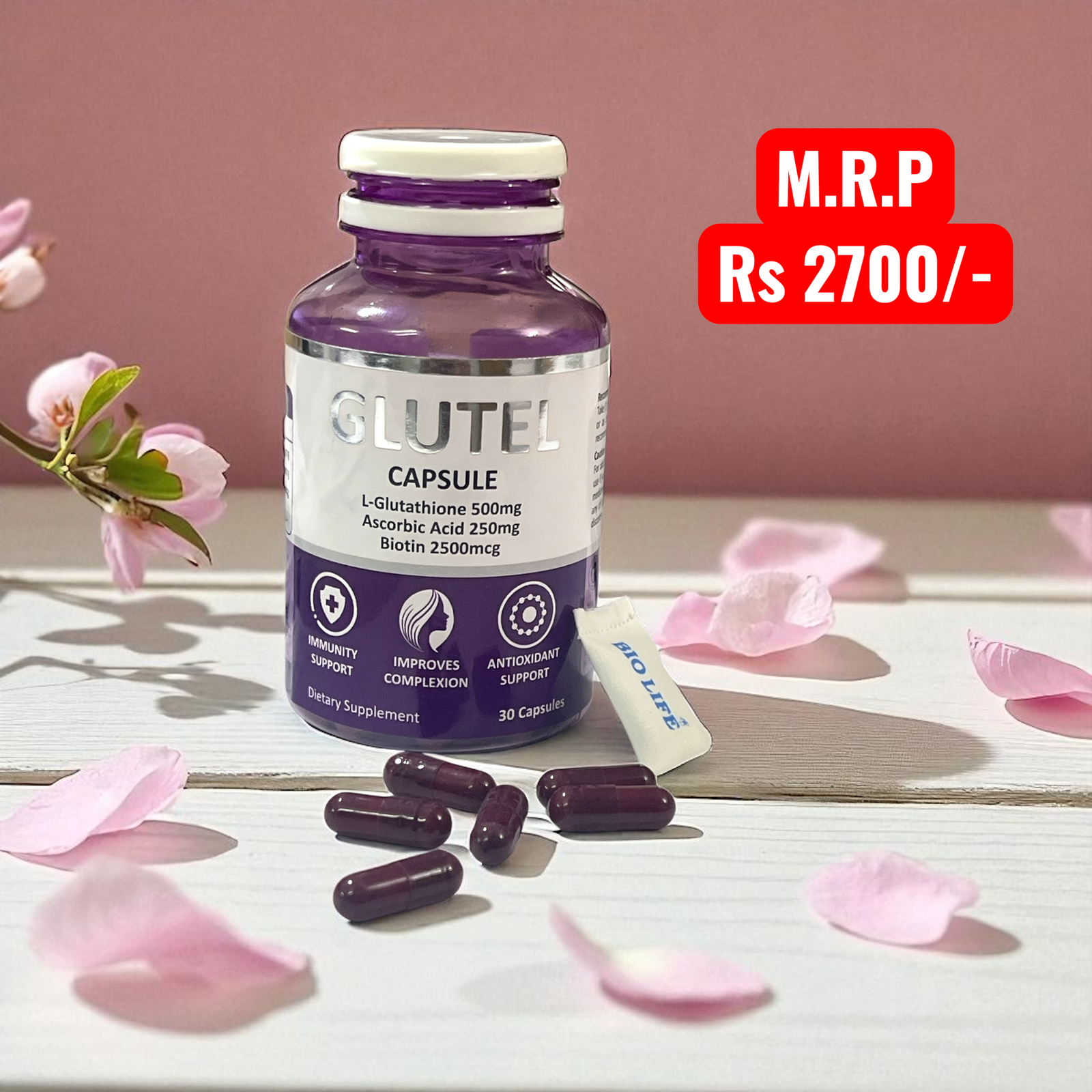 Glutel Capsule (L-Glutathione + Ascorbic Acid + Biotin)