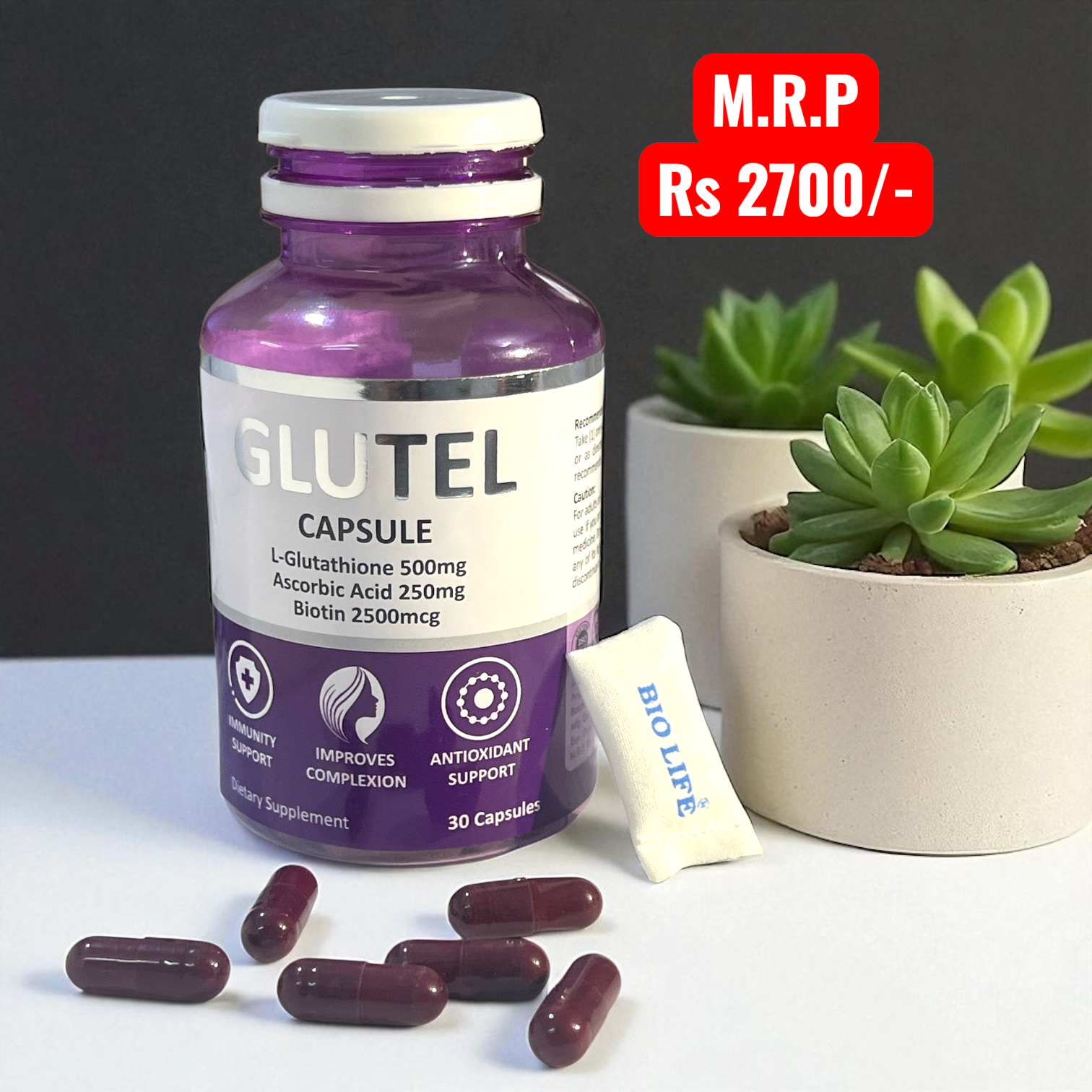 Glutel Capsule (L-Glutathione + Ascorbic Acid + Biotin)
