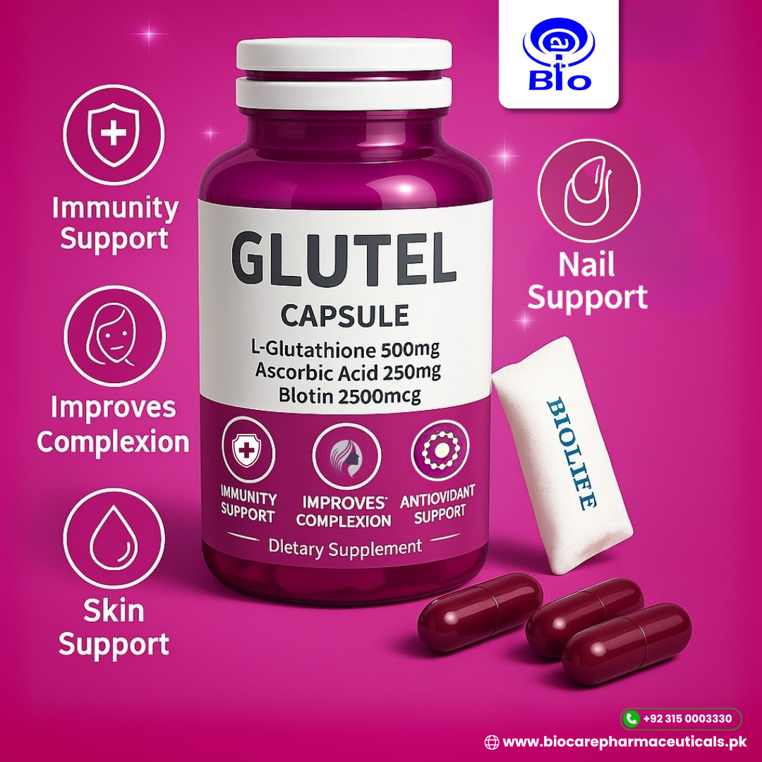 Glutel Capsule (L-Glutathione + Ascorbic Acid + Biotin)